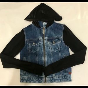 PEACE LOVE WORLD Denim Long Sleeve Black Jacket